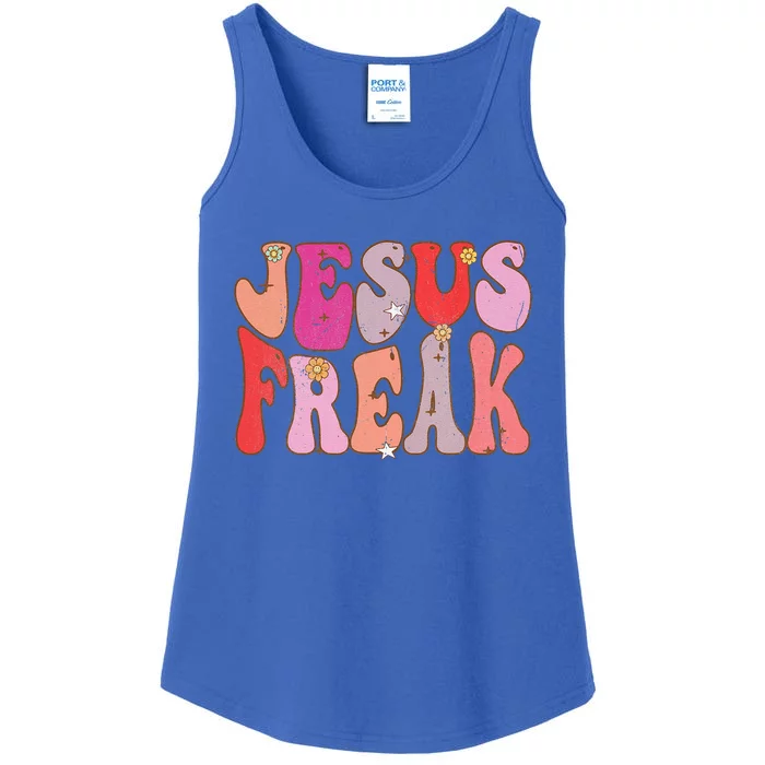 Groovy Retro Vintage Jesus Freak Funny Love Christian Ladies Essential Tank