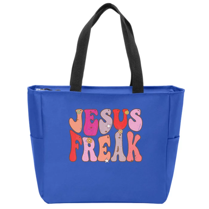 Groovy Retro Vintage Jesus Freak Funny Love Christian Zip Tote Bag