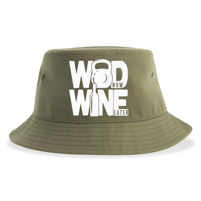 Gym Rats Wod Now Wine Later Gift Sustainable Bucket Hat