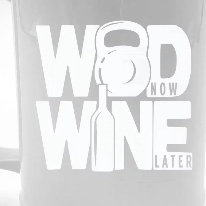 Gym Rats Wod Now Wine Later Gift Front & Back Beer Stein