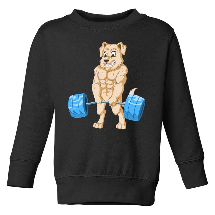 Golden Retriver Weightlifting Toddler Sweatshirt