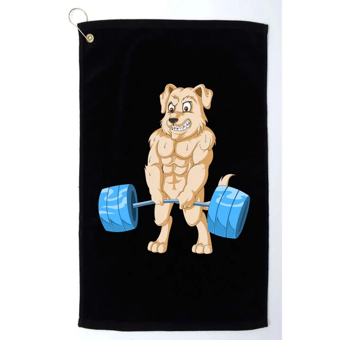 Golden Retriver Weightlifting Platinum Collection Golf Towel