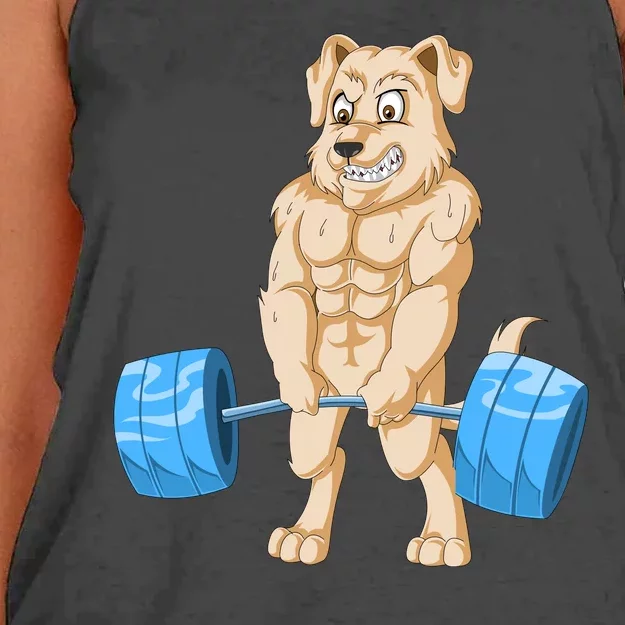 Golden Retriver Weightlifting Women's Knotted Racerback Tank