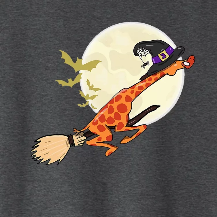 Giraffe Ride Witch Shotgun Giraffe Halloween Women's Crop Top Tee