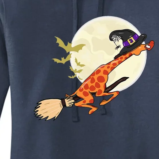 Giraffe Ride Witch Shotgun Giraffe Halloween Women's Pullover Hoodie