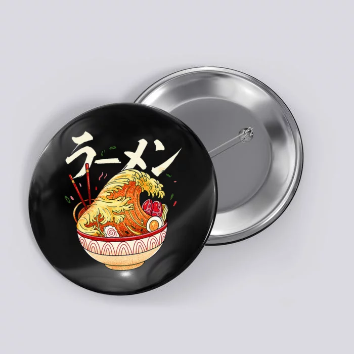 Great Ramen Wave Of Kanagawa Japanese Noodles Udon Kanji Button