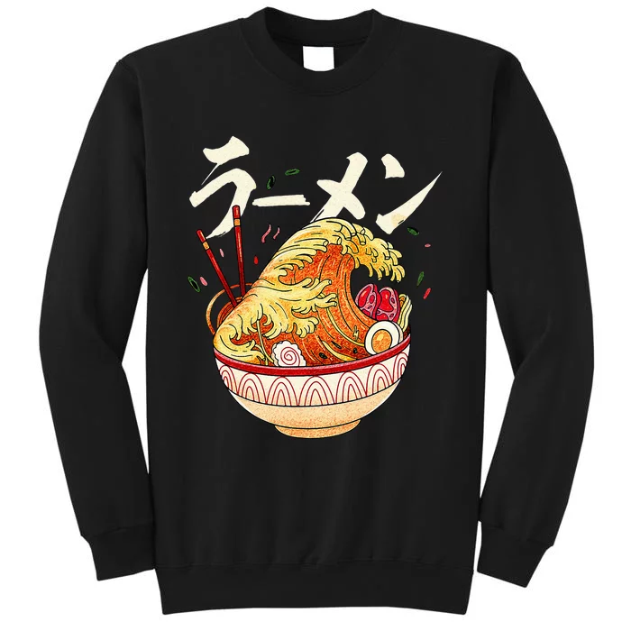 Great Ramen Wave Of Kanagawa Japanese Noodles Udon Kanji Tall Sweatshirt