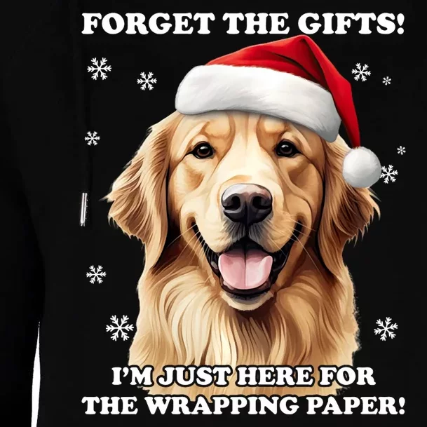 Golden Retriever With Christmas Hat For Funny Dog Christmas Womens Funnel Neck Pullover Hood