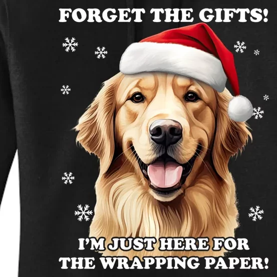 Golden Retriever With Christmas Hat For Funny Dog Christmas Women's Pullover Hoodie