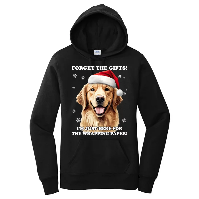 Golden Retriever With Christmas Hat For Funny Dog Christmas Women's Pullover Hoodie