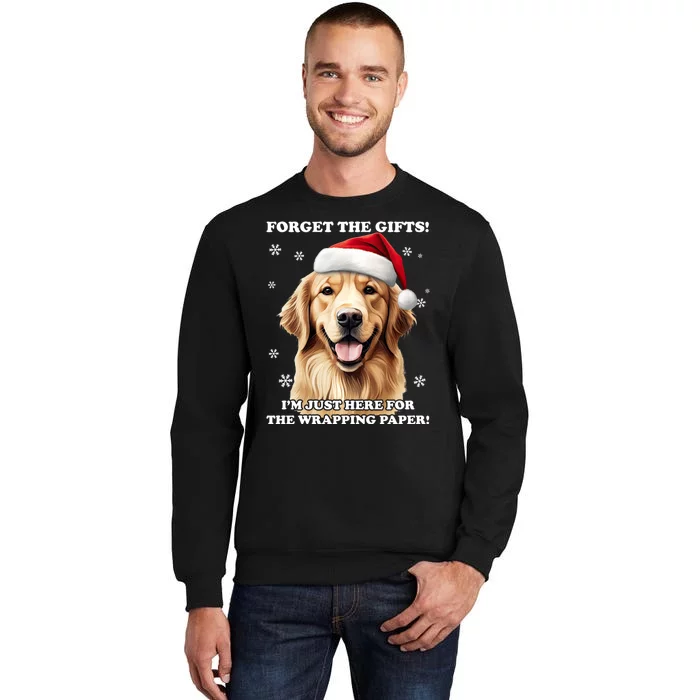 Golden Retriever With Christmas Hat For Funny Dog Christmas Tall Sweatshirt