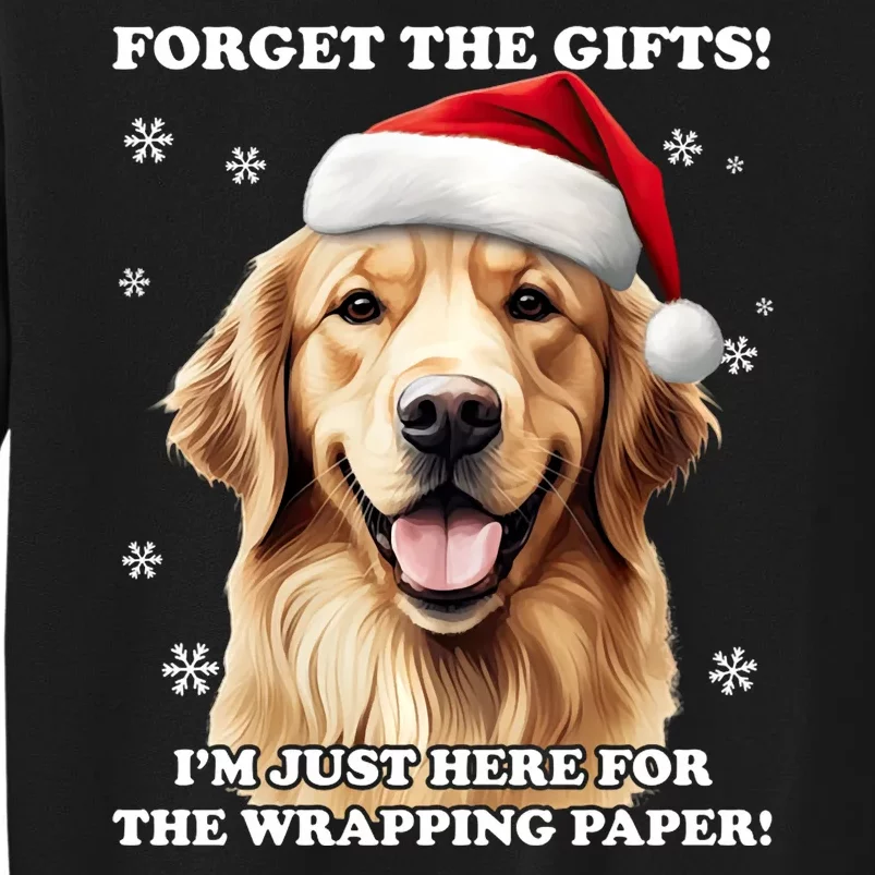 Golden Retriever With Christmas Hat For Funny Dog Christmas Tall Sweatshirt