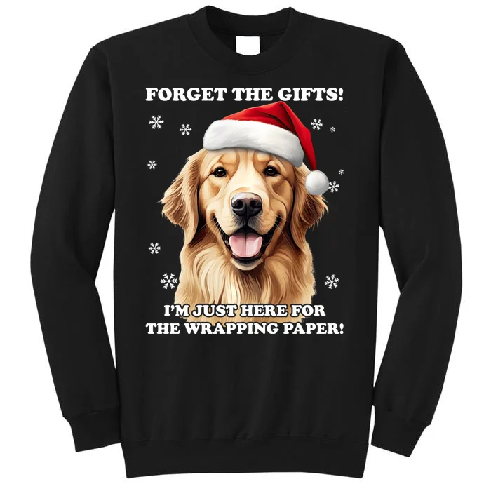 Golden Retriever With Christmas Hat For Funny Dog Christmas Tall Sweatshirt