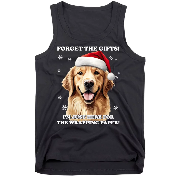 Golden Retriever With Christmas Hat For Funny Dog Christmas Tank Top