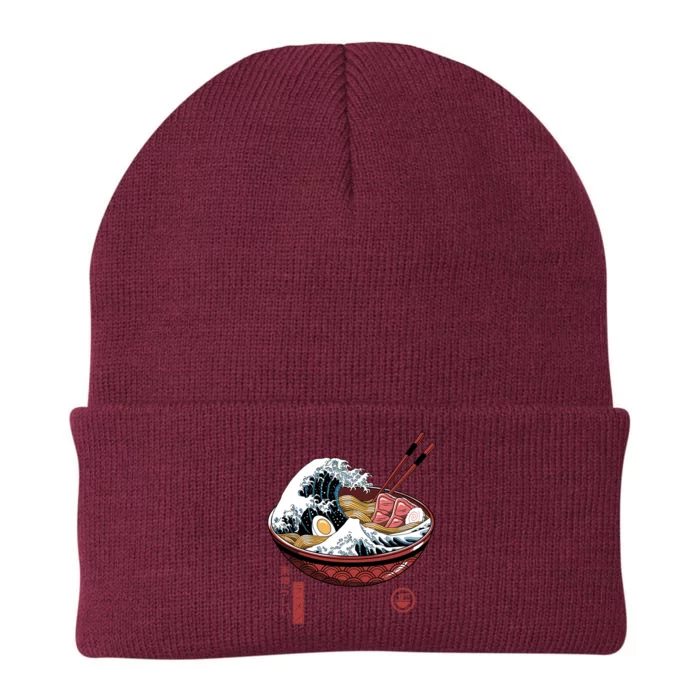 Great Ramen Wave White Knit Cap Winter Beanie