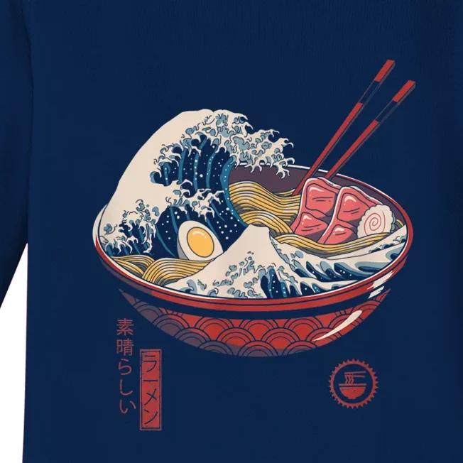 Great Ramen Wave Off Kanagawa Funny Japanese Food Baby Long Sleeve Bodysuit