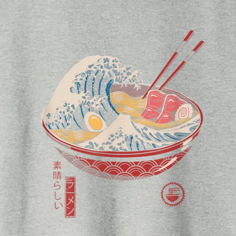 Great Ramen Wave Off Kanagawa Funny Japanese Food Women's Crop Top Tee