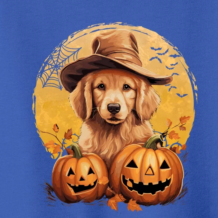 Golden Retriever Witch Howloween Pawsome Pumpkin Halloween Meaningful Gift Toddler T-Shirt