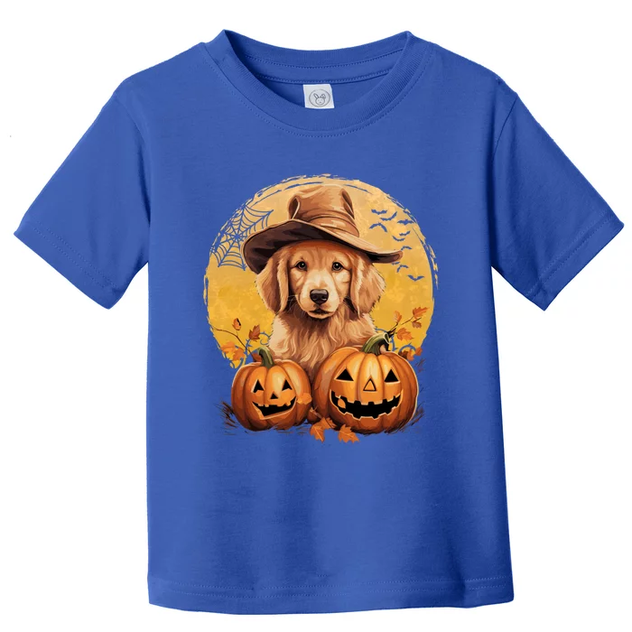 Golden Retriever Witch Howloween Pawsome Pumpkin Halloween Meaningful Gift Toddler T-Shirt