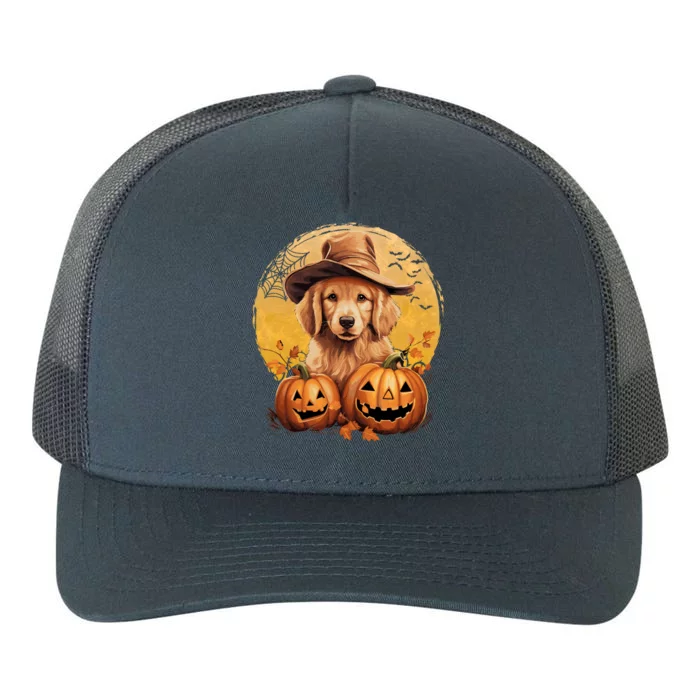 Golden Retriever Witch Howloween Pawsome Pumpkin Halloween Meaningful Gift Yupoong Adult 5-Panel Trucker Hat