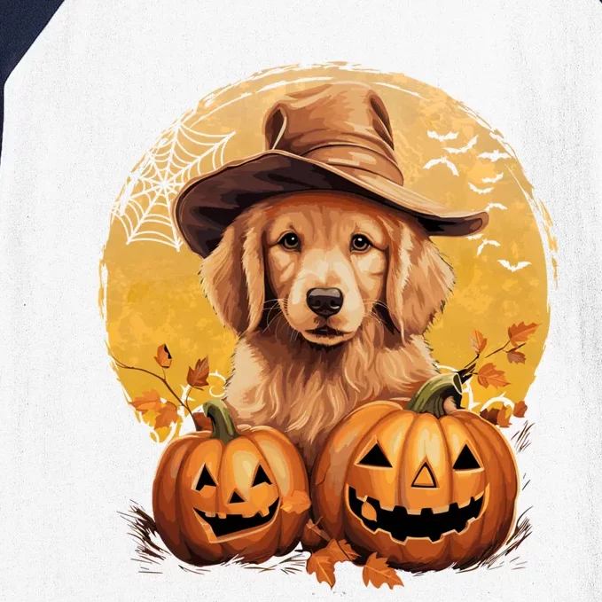 Golden Retriever Witch Howloween Pawsome Pumpkin Halloween Meaningful Gift Baseball Sleeve Shirt