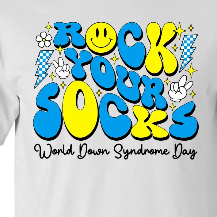 Groovy Rock Your Socks World Down Syndrome Awareness Day Tall T-Shirt