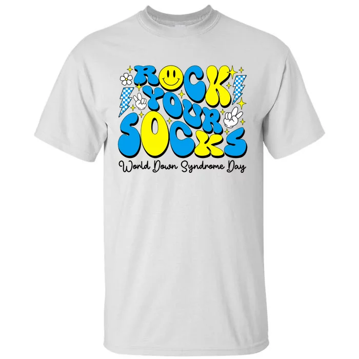 Groovy Rock Your Socks World Down Syndrome Awareness Day Tall T-Shirt