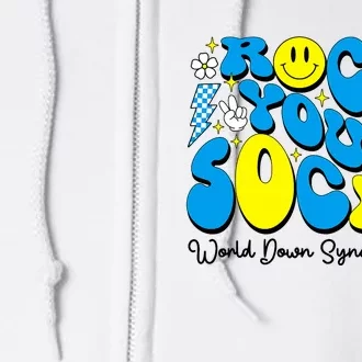 Groovy Rock Your Socks World Down Syndrome Awareness Day Full Zip Hoodie