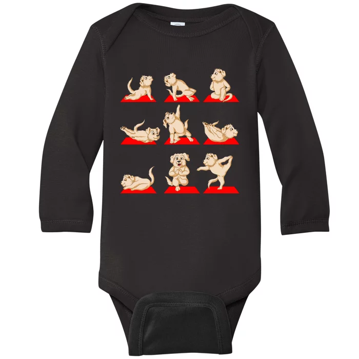 Golden Retriver Yoga Baby Long Sleeve Bodysuit