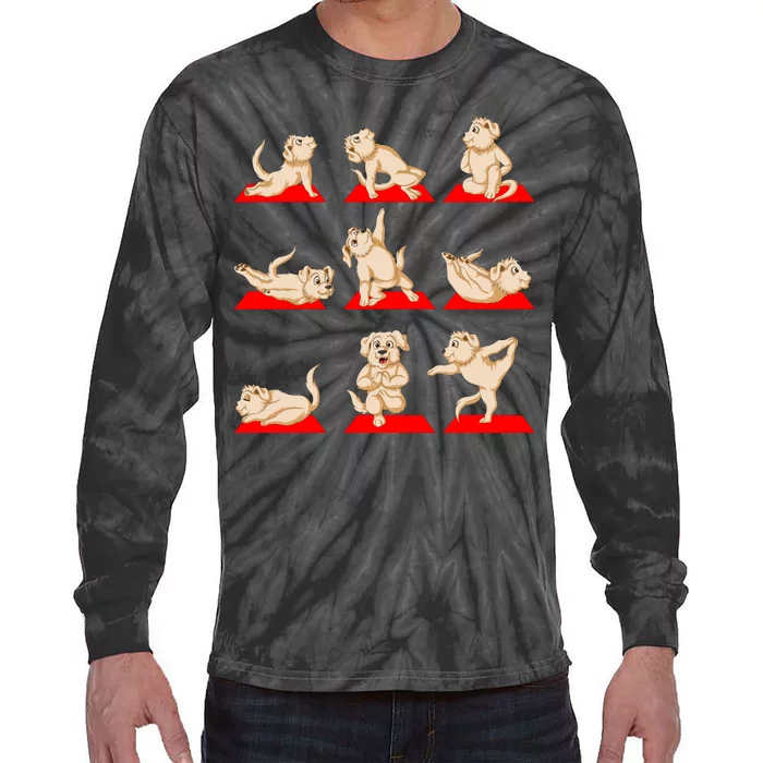 Golden Retriver Yoga Tie-Dye Long Sleeve Shirt