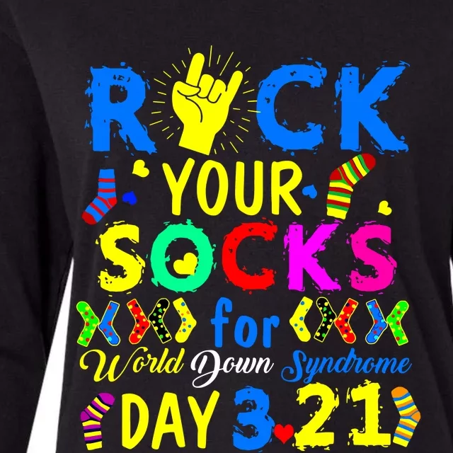 Gifts Rock Your Socks Down Syndrome Day Awareness Womens Cotton Relaxed Long Sleeve T-Shirt