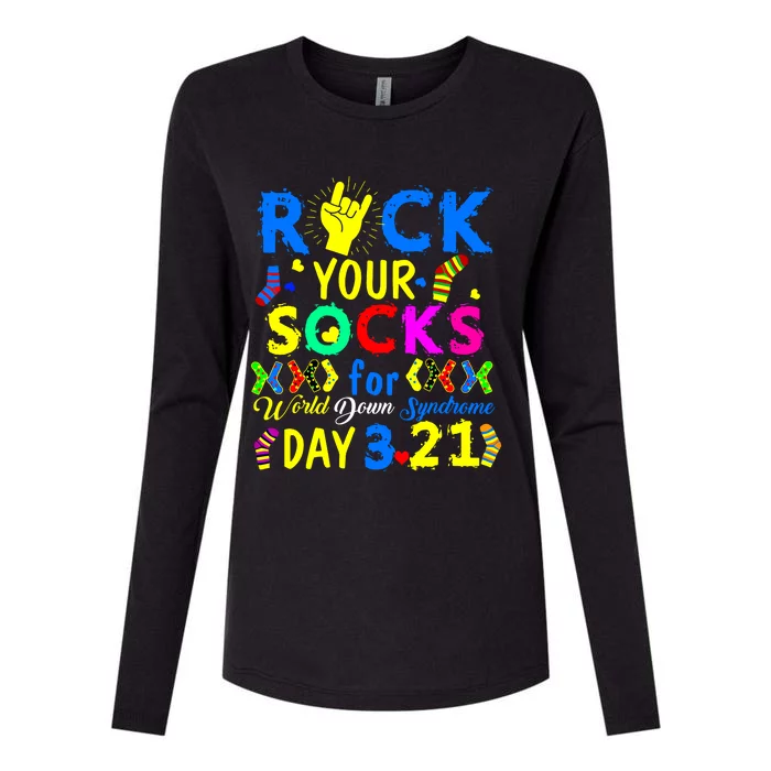 Gifts Rock Your Socks Down Syndrome Day Awareness Womens Cotton Relaxed Long Sleeve T-Shirt