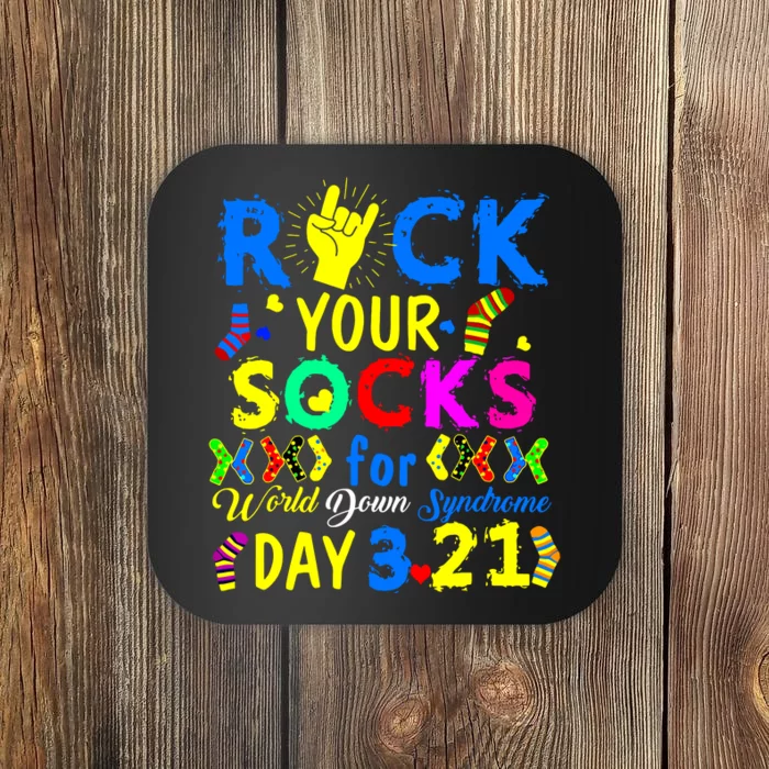 Gifts Rock Your Socks Down Syndrome Day Awareness Coaster