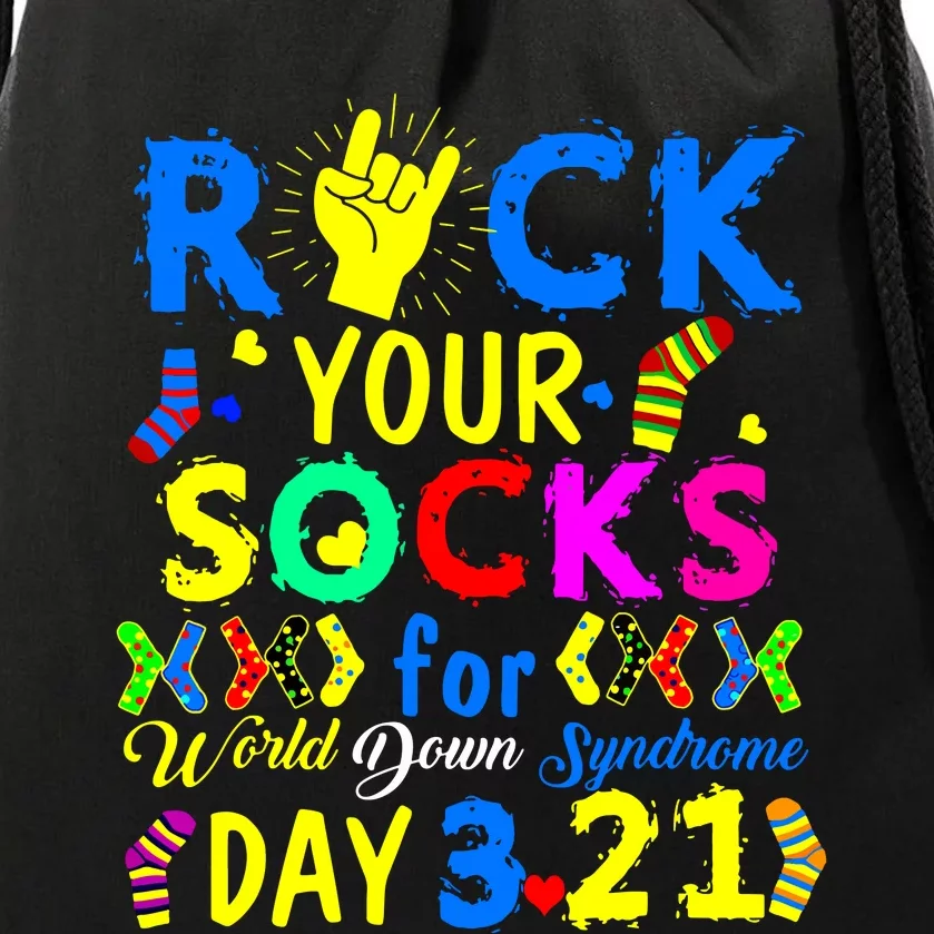 Gifts Rock Your Socks Down Syndrome Day Awareness Drawstring Bag