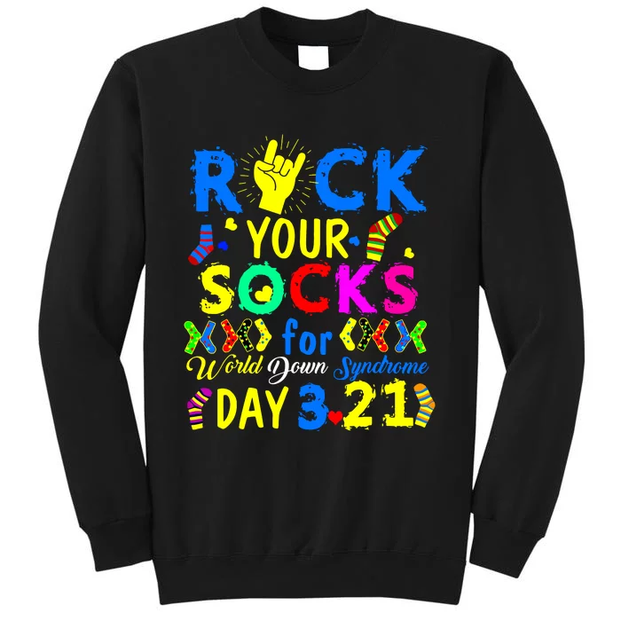 Gifts Rock Your Socks Down Syndrome Day Awareness Tall Sweatshirt