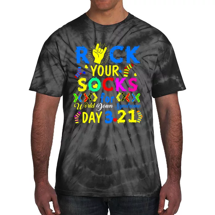 Gifts Rock Your Socks Down Syndrome Day Awareness Tie-Dye T-Shirt