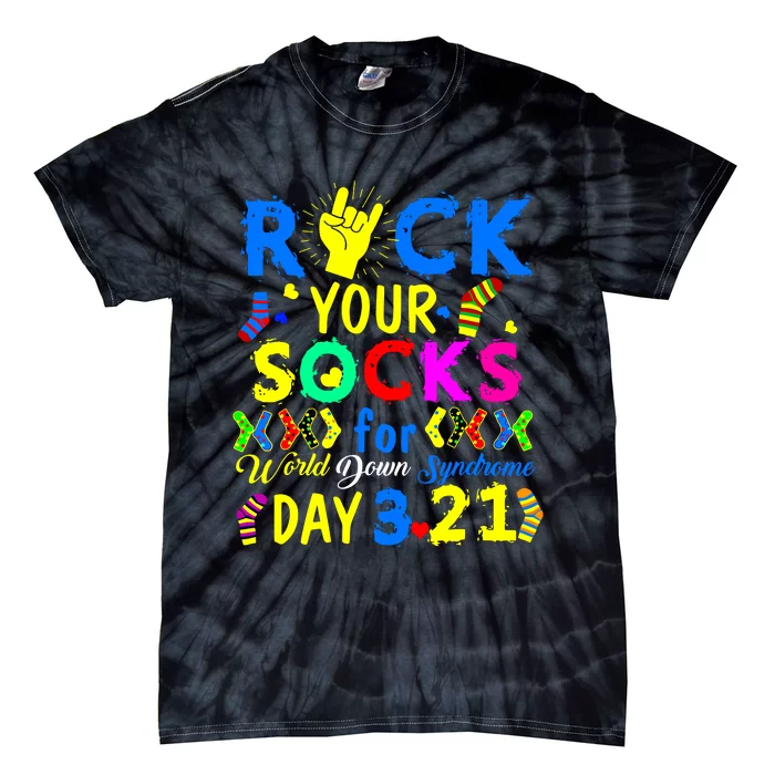 Gifts Rock Your Socks Down Syndrome Day Awareness Tie-Dye T-Shirt