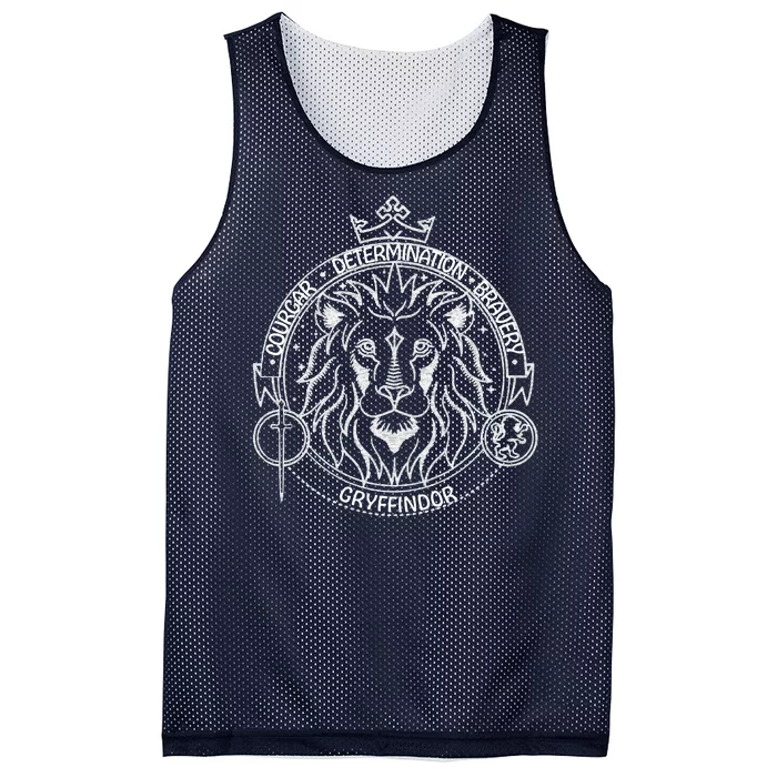 Gryffindor Lion Vintage Emblem Mesh Reversible Basketball Jersey Tank