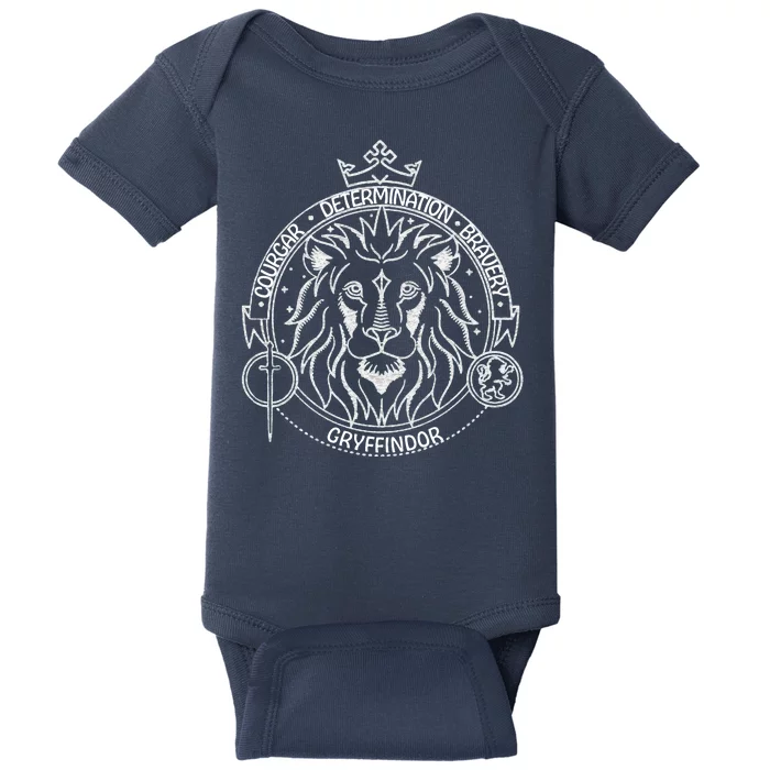 Gryffindor Lion Vintage Emblem Baby Bodysuit