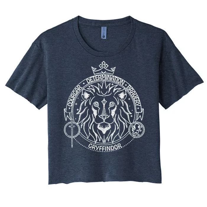 Gryffindor Lion Vintage Emblem Women's Crop Top Tee