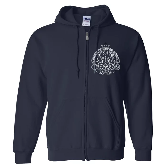 Gryffindor Lion Vintage Emblem Full Zip Hoodie