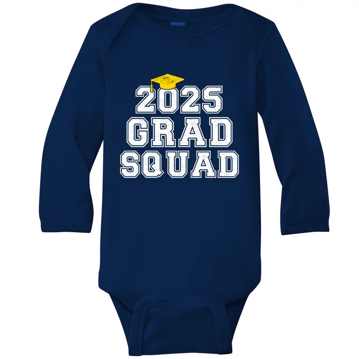 Grad Squad 2025 Vintage Graduation Senior Family Matching Gift Baby Long Sleeve Bodysuit