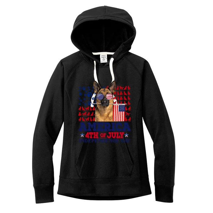 Ger Shepherd 4th Of July Proud Cool Gift Women's Fleece Hoodie