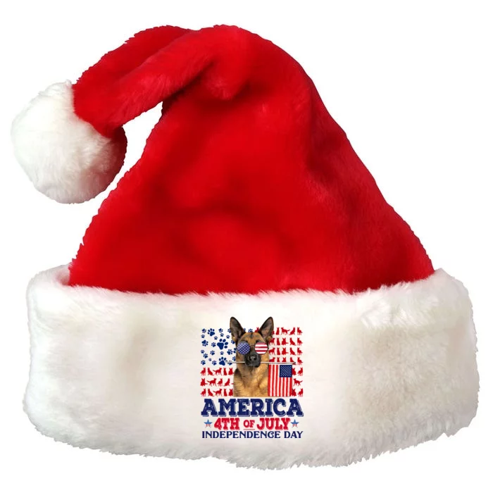 Ger Shepherd 4th Of July Proud Cool Gift Premium Christmas Santa Hat