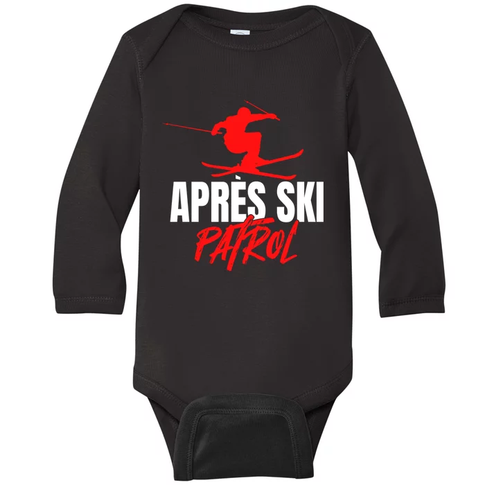 Great Skier 80s Retro Apresski Patrol Wear 90s Skiing Baby Long Sleeve Bodysuit