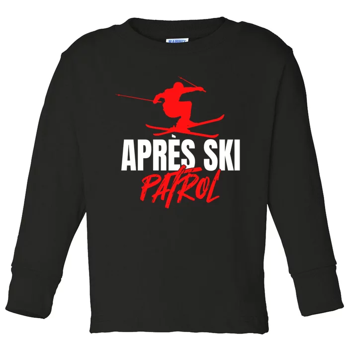 Great Skier 80s Retro Apresski Patrol Wear 90s Skiing Toddler Long Sleeve Shirt