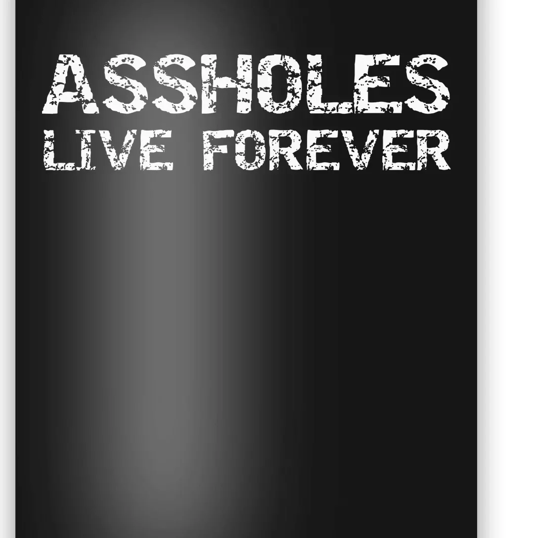 Gift Sarcasm Assholes Live Forever Poster