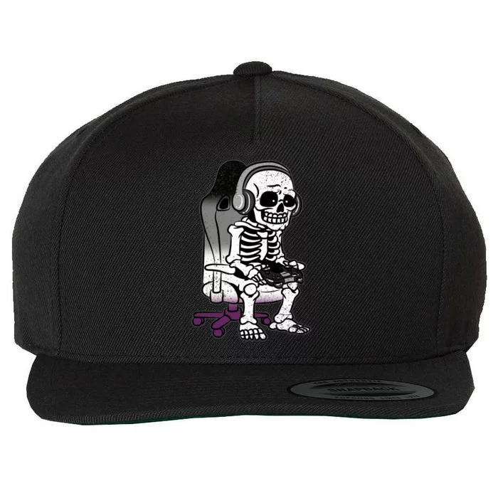 Gaming Skeleton Asexual Pride Lgbtq Gaymer Gamer Gift Wool Snapback Cap