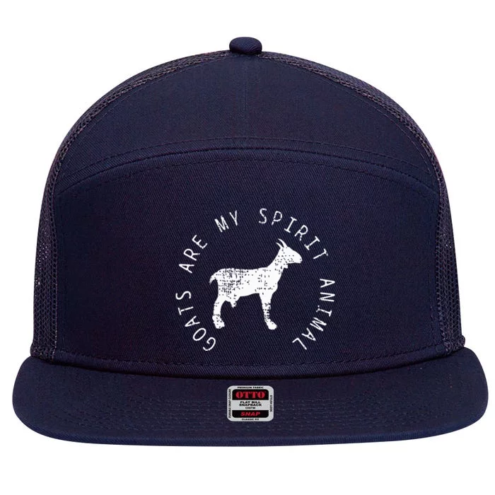 Goats Spirit Animal Farmer 7 Panel Mesh Trucker Snapback Hat