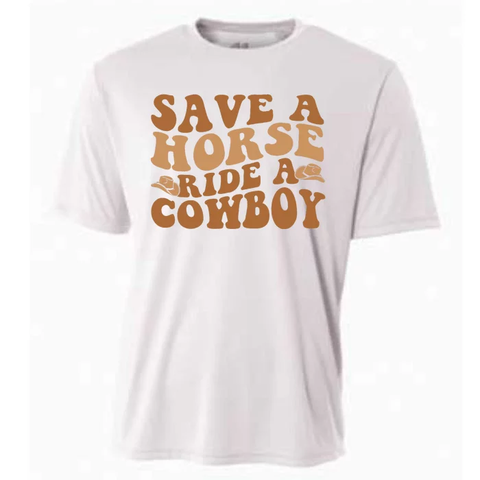 Groovy Save A Horse Ride A Cowboy Cooling Performance Crew T-Shirt